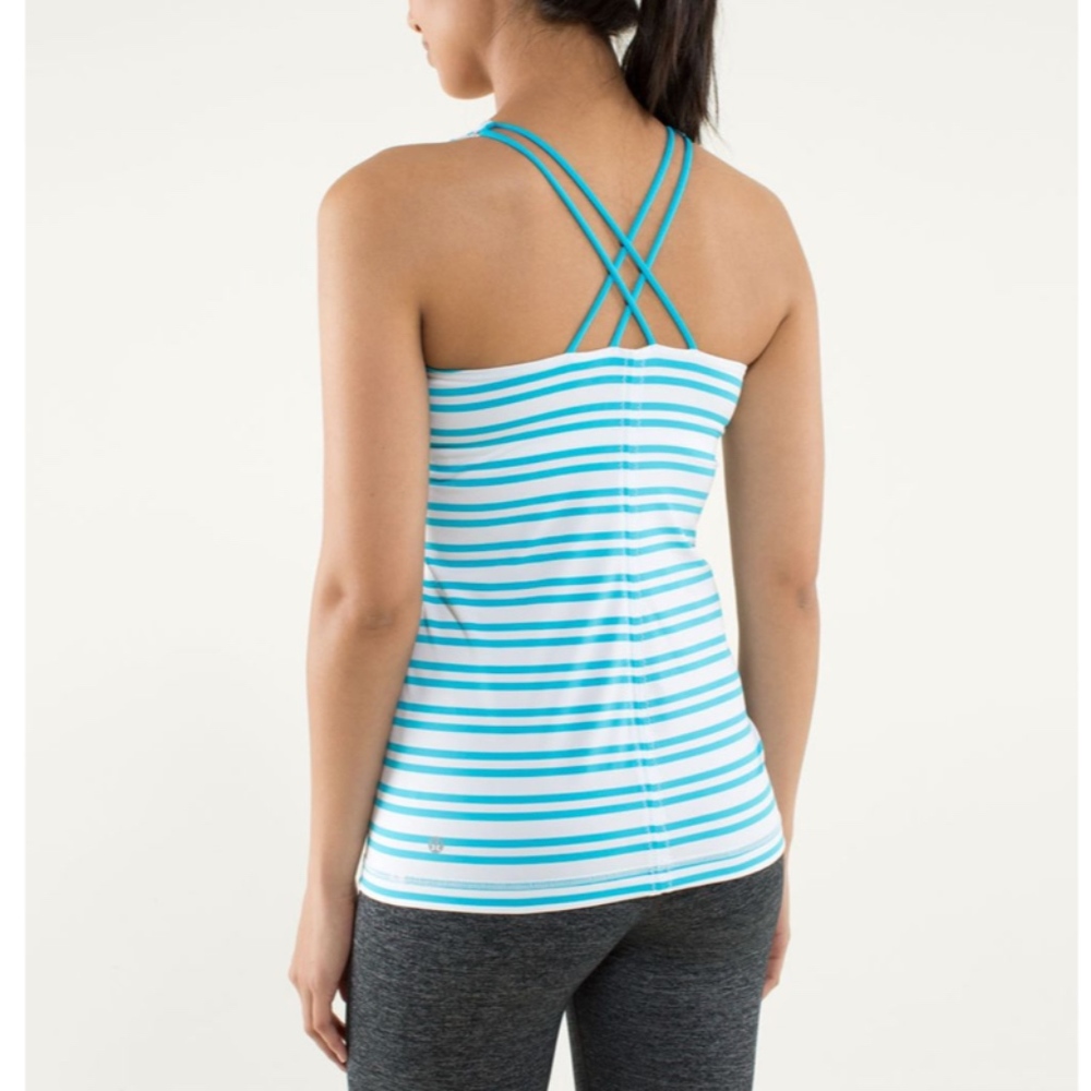 Lululemon Free To Be Tank Twin Stripe Spry Blue 2